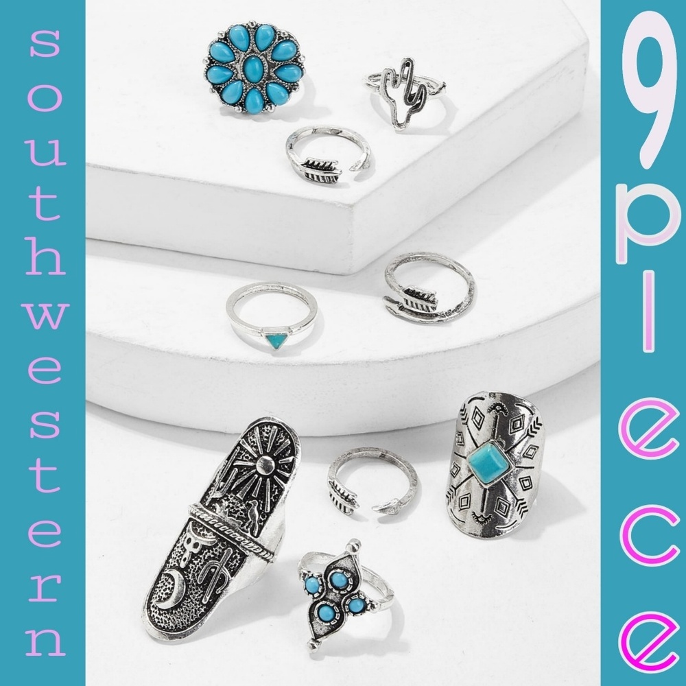 NEW Southwest 9 piece ring set